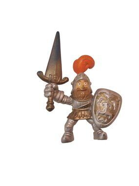 Keenway Medieval Knight Figure Silver Armor Orange PVC